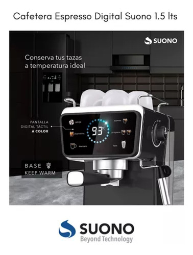 Cafetera Espresso Suono Hog0202 1.5l - Accesorio Dañado Negro (Usado)