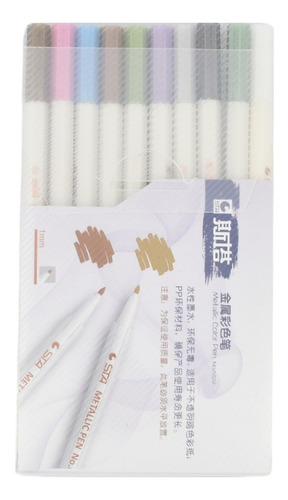 Imagen 2 de 7 de Lapices Metalizados Brush Pincel Sta Set De 10uds