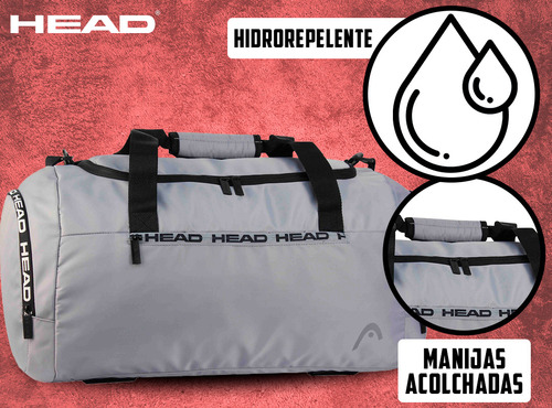 Imagen 7 de 10 de Bolso Head Gimnasio Deportivo Urbano Reforzado Tira Llavero