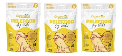 Kit 3 Pelefood Sticks 450 G Suplemento Cães - Organnact