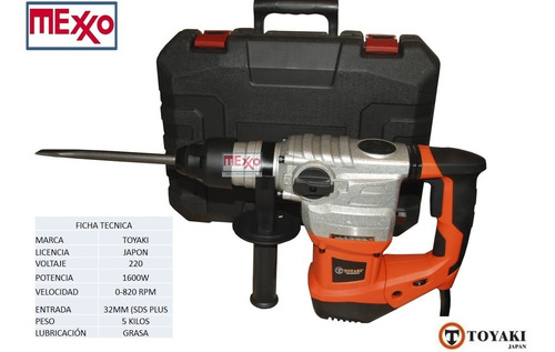 Rotomartillo 1600w Sds Plus (32mm), 5 Kilos Licencia Japón