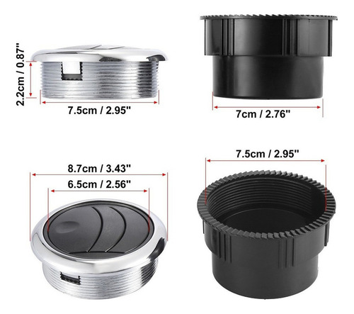 Dp1. 4 Rejillas De Salida De Aire 87x66 Mm Para Rv,