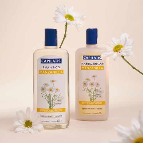 Shampoo + Acondicionador Capilatis Manzanilla Reflejos Dorad