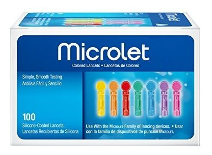 Microlet De Color Lancetas 100 Cada Uno