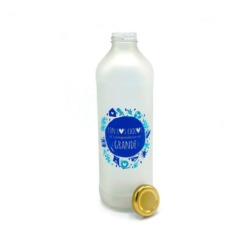 Imagen 2 de 4 de Botella Reutilizable De Vidrio 910ml - Fundación Garrahan
