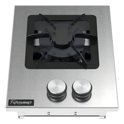 Cooktop Embutido Inox 1 Boca A Gás Queimador Duplo Bp Cor Prateado