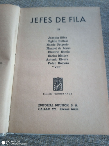 Jefes De Fila. Prólogo De Lamberto Latanzi (1945)