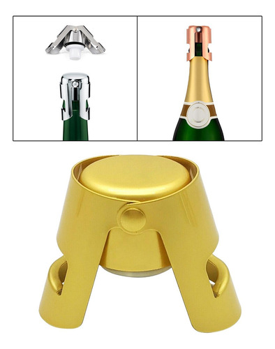 Tapón De Botella De Champán De Acero Inoxidable Oro