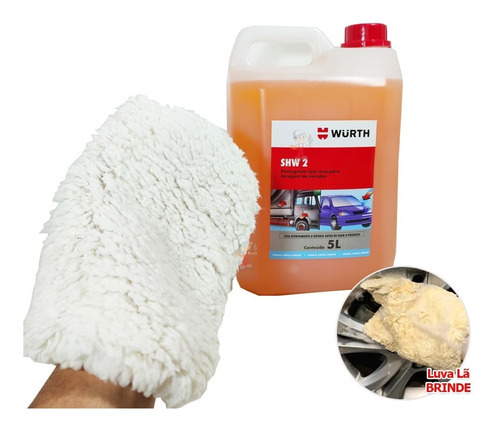 Shampoo Para Lavar Carro Moto C/ Cera 5l Limpa Protege +luva