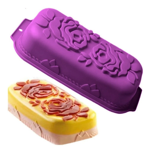 Molde Rectangular Rosa  Ponque Repostería  (mediano)