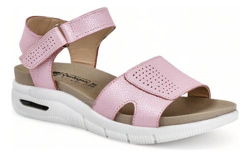 Sandalias Mujer Gravagna 2477 Cuero Rosado Base Anti-shock 