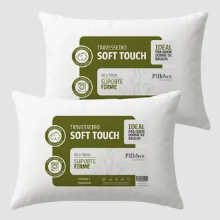 Kit 2 Travesseiros Antialergico Soft Coton 50x70cm