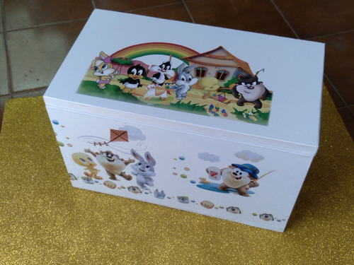 Imagen 7 de 10 de Cofre Para Bebes Personalizados. Ideal Ajuar Regalos Looney