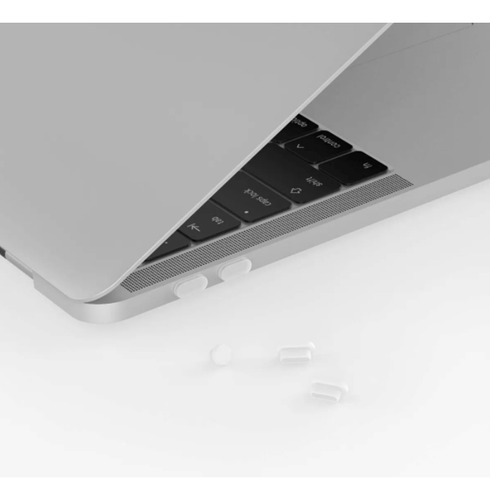 Tapon Silicona Antipolvo 5 Pzs Para Notebook Macbook Blanco