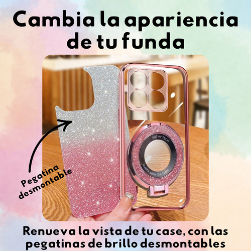 Funda Para Xiaomi 14t /14t Pro Magnética Brillos + Mica 9d