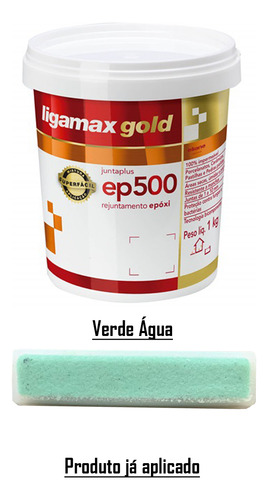 Lechada epóxica Ligamax Gold Ep500, color verde agua, 1 kg