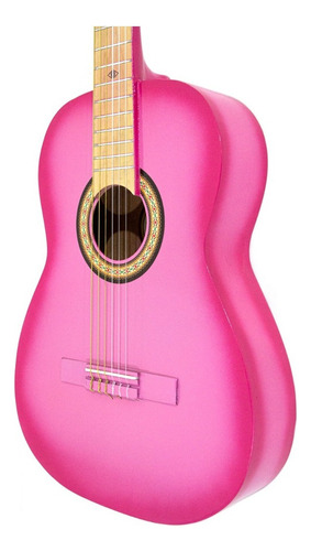 Guitarra Acústica Clásica Cuerdas De Nylon Cl1-rosa Msi Color Rosa Orientación De La Mano Derecha