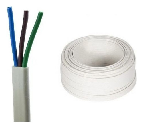 Cable Bajo Plomo Vaina Plana Blanco 3x1.5mm X10 Mts