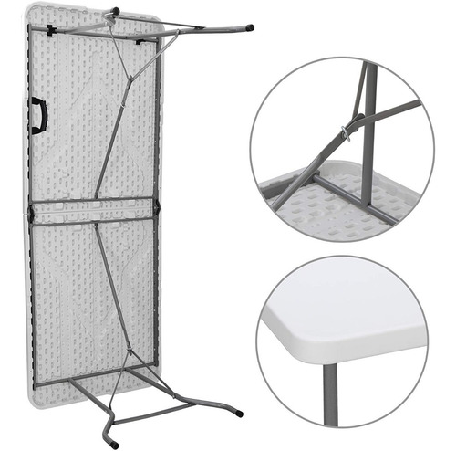 Imagen 5 de 8 de Mesa Plegable Tipo Portafolio De Plástico 1.80 Mts Multiusos