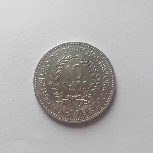 Moneda De Plata Gaucho 10 Pesos Uruguay Impecable Veala