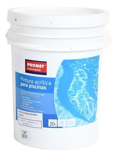 Pintura Acrílica De Piscina Base Acuosa 20 L Celeste Promet