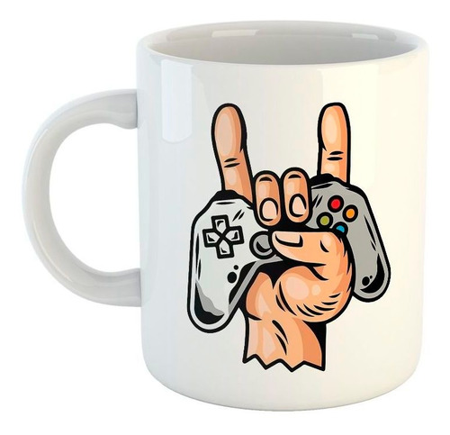 Taza De Ceramica Play Game Juego Mano Control