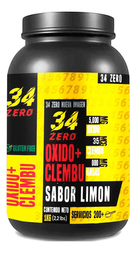 34 Zero Óxido Nítrico + Clembuterol 1kg Pre Entreno Limón