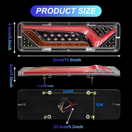 Nwpangu Iluminación Trasera Led Para Camión De 12 V 24 V, Lá