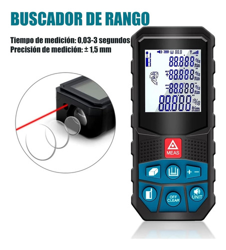 Medidor De Distancia Láser 100m Función De Auto-calibración