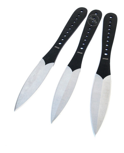 Set Cuchillos X3 Lanzadores Kunai Extreme Beetle Black Funda