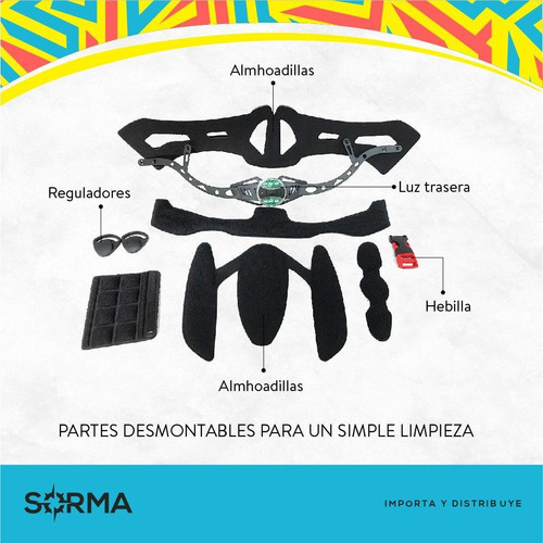 Imagen 6 de 10 de Casco De Bicicletas Niños 2 En 1 Con Luz Trasera