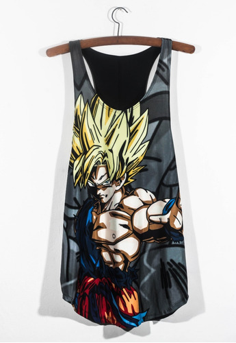 Camiseta Regata Masculina Corte Longline Goku | Parcelamento sem juros Camiseta Regata Masculina Corte Longline Goku | Parcelamento sem juros
