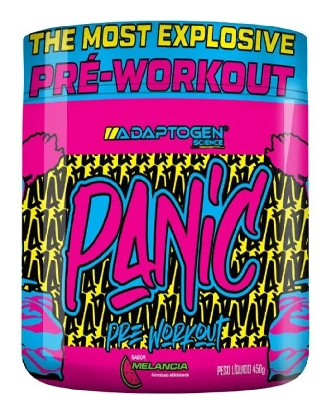 Suplemento Em Pó Adaptogen Science Panic Pré Treino Sabor Melancia Em Pote 450g