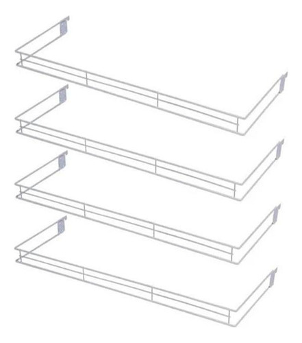 4 Aparadores Aramados Em U Branco 30x73cm - Sa Gondolas