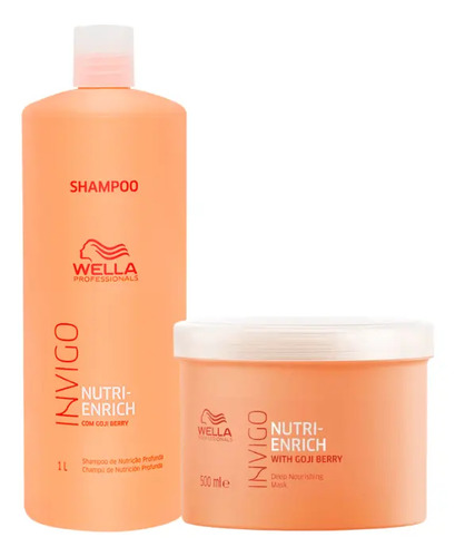 Kit Wella Nutri Enrich Shampoo 1L + Máscara 500ml Invigo
