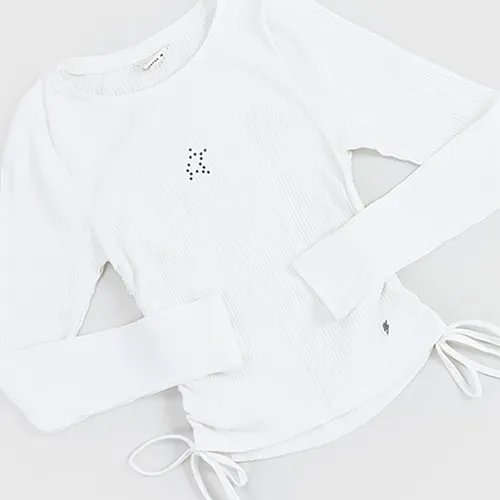 Polera Niña Teen M/l Rib Amarras Blanco Corona
