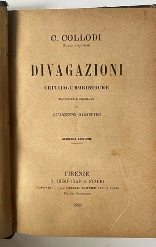 Divagazioni / D. Collodi 1893   D1