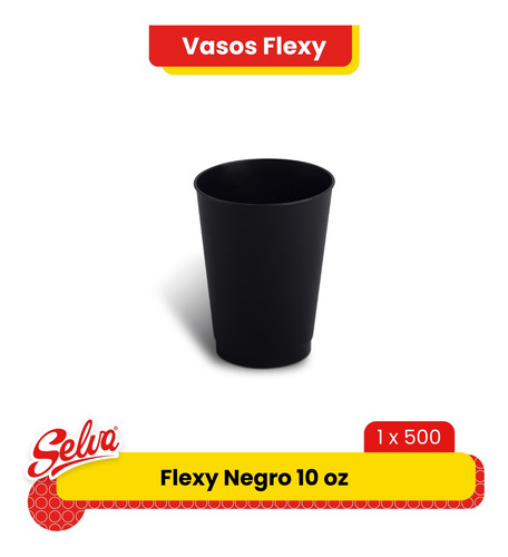 Vaso Flexy Negro 10 Oz