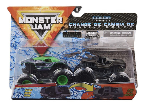Monster Jam Cambia Color - Alien Invasion Vs Soldier Fortune