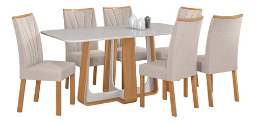 Conjunto Sala De Jantar Mesa Easy Pop 170x90 6 Cade Confort