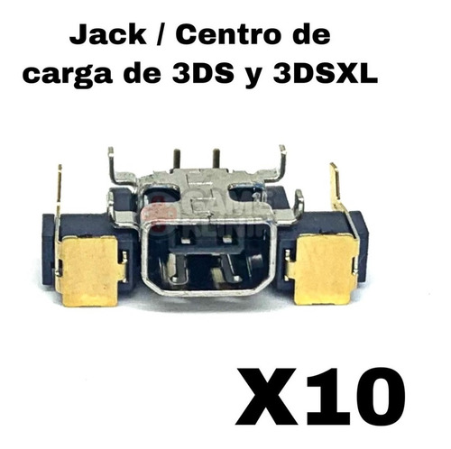 10x Conector Jack Centro D Carga Nintendo New 3ds New 3dsxl 