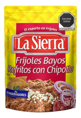 Frijoles Bayos La Sierra Refritos Con Chipotle 430 G