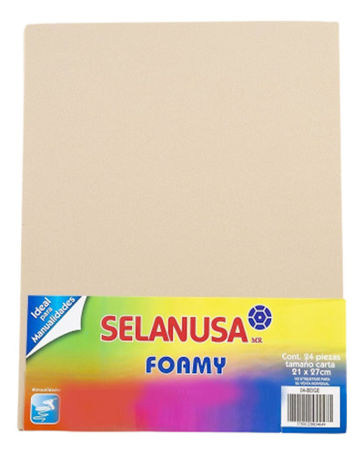 Foamy Tamaño Carta Liso 24 Pzas Manualidad Selanusa Color Beige