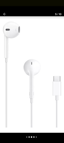 Auricular Ficha Tipo C Compatible Con Iphone Calidad Premium Blanco