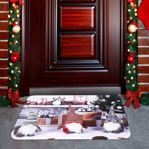 . Felpudo Con Decoración Navideña Happy Home Decorations,