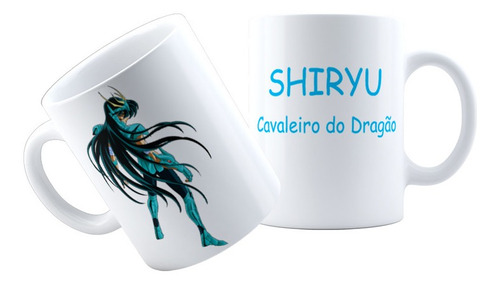 Caneca Shiryu Cavaleiros Do Zodíaco Porcelana Mod 06