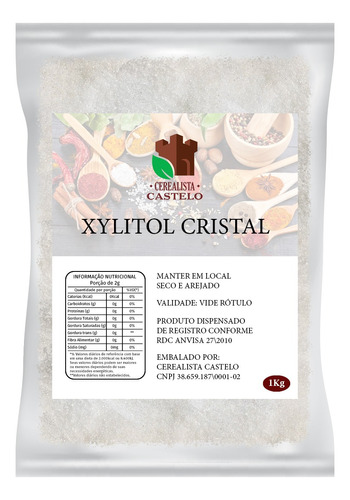 Xylitol Xilitol Cristal 1kg Alta Qualidade Adoçante Promoção