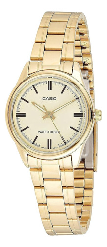 Casio Womens Ltp-v005g-9a Reloj Analógico Dorado De Acero In