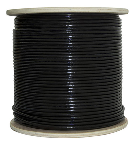 Cable Utp Cat6e Bobina 100 Metros 100% Cobre Exterior Negro