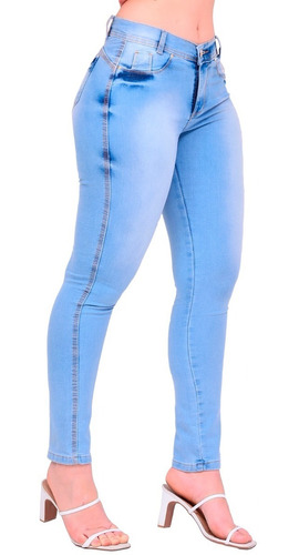 Kit 2 Calça Jeans Feminina Cintura Alta Com Lycra 